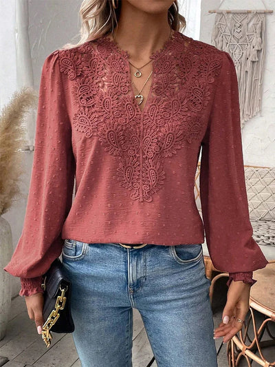 V-Ausschnitt Bluse für Damen – Azelina