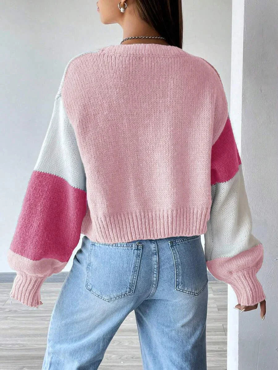 Strick-Cardigan mit Farbblock-Design | Oversized-Schnitt | Gemütlicher Stil