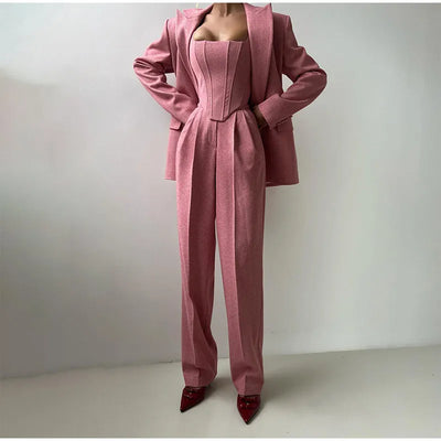 Eleganter Hosenanzug | Korsett-Top & Blazer | Zeitlose Raffinesse
