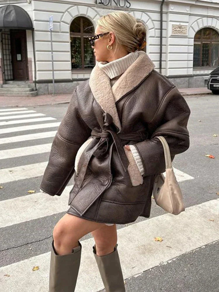 Jolie - Winter Pelz Lederjacke