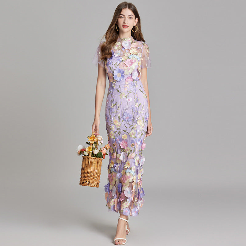Chinny - Bohemian Transparentes Besticktes Kleid