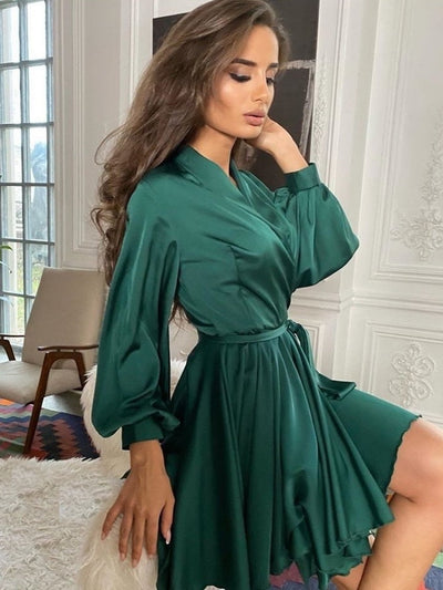 Bianca - Satin Elegantes Damenkleid Schicker Anlass