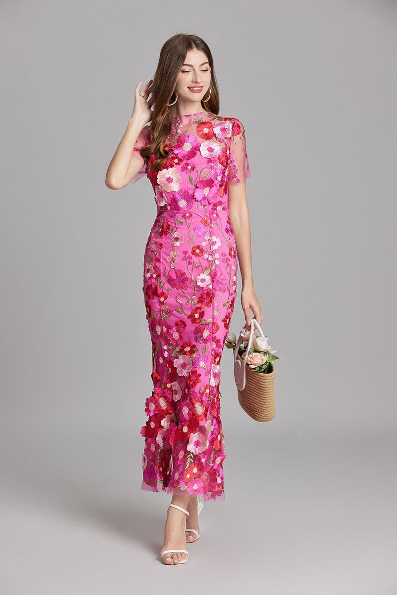 Chinny - Bohemian Transparentes Besticktes Kleid