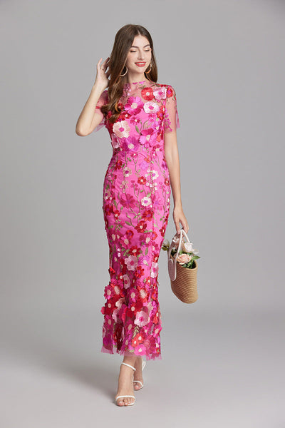 Chinny - Bohemian Transparentes Besticktes Kleid
