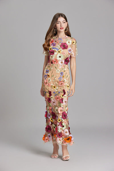 Chinny - Bohemian Transparentes Besticktes Kleid