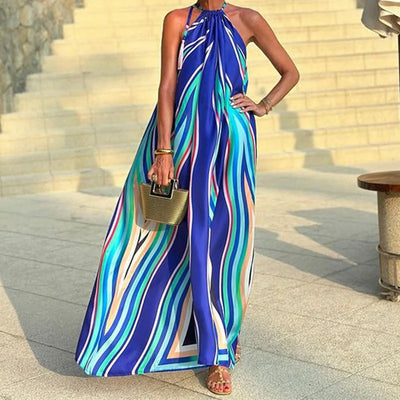 Celestina | Luftiges Maxikleid mit wellenförmigem Druck
