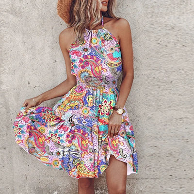 Tanya - Schickes Sommer Boho Neckholder Maxikleid