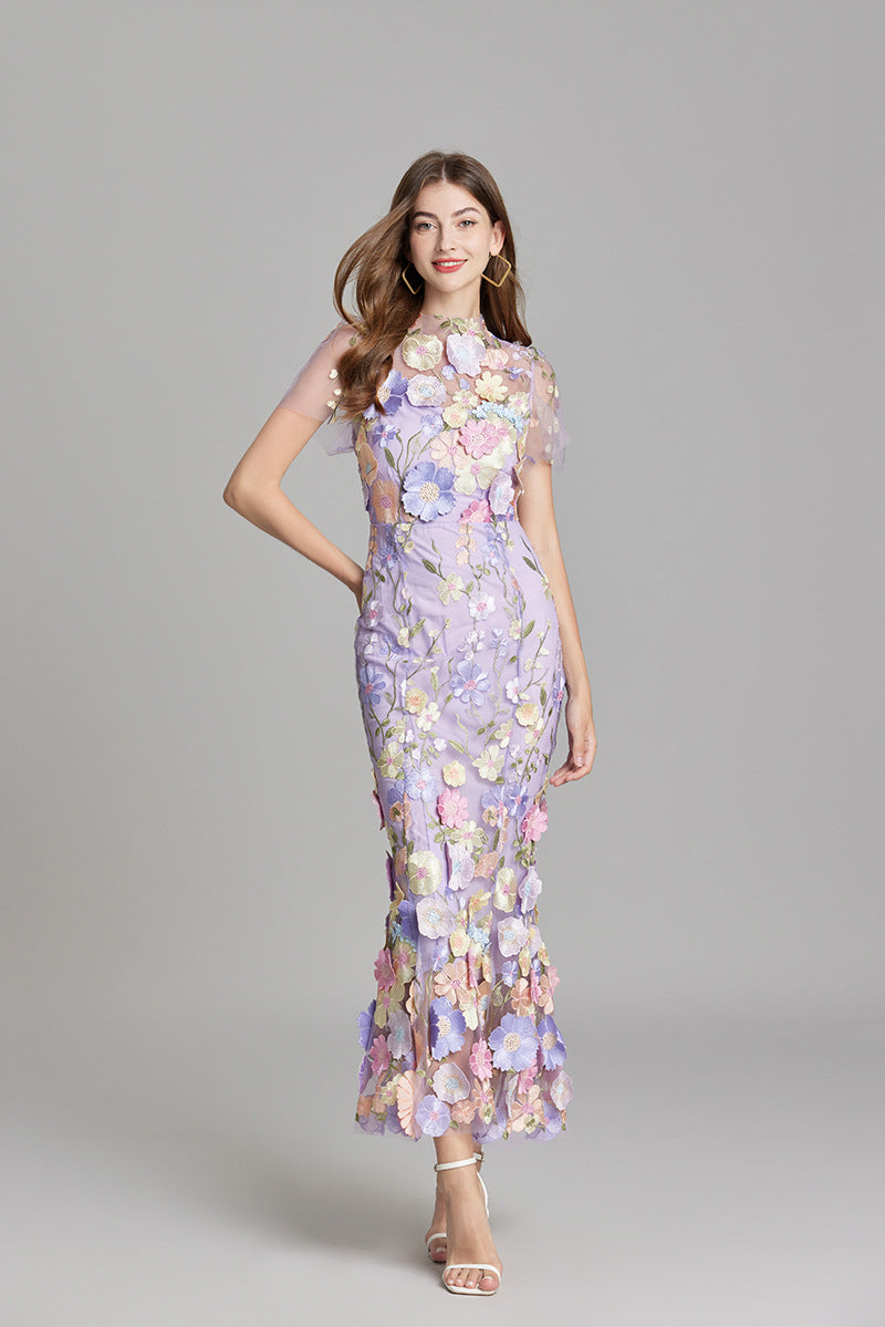 Chinny - Bohemian Transparentes Besticktes Kleid