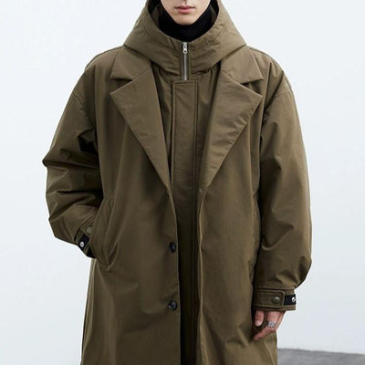 Trenchcoat mit Kapuze und Knopfleiste für Männer