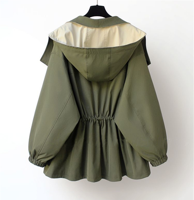 Stylischer Damen-Trenchcoat mit abnehmbarem Kragen – Übergangsjacke im modernen Design