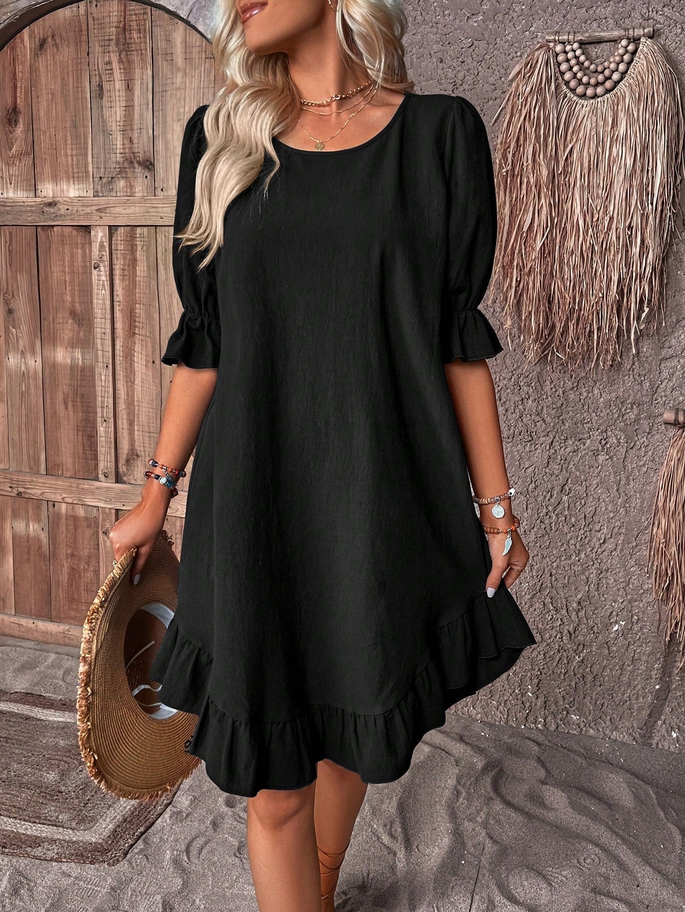 Sommerkleid mit Rüschen für Damen