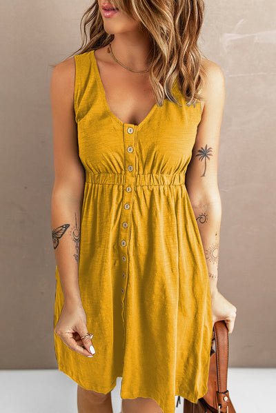 Damen Elegantes Knopfleisten-Kleid mit Gürtel