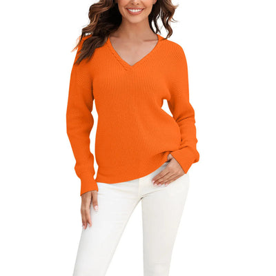 Strickpullover mit V-Ausschnitt | Strukturstrick | Schlicht & Elegant