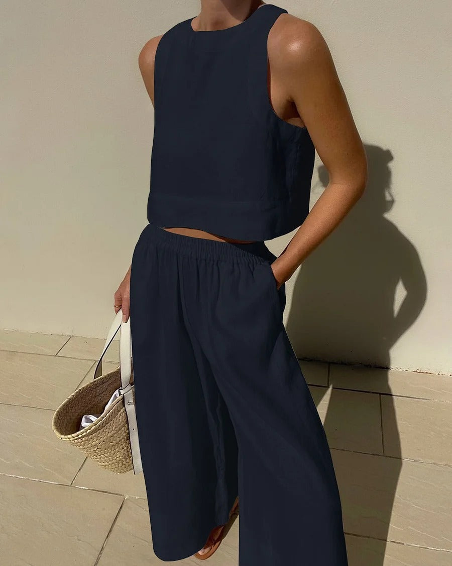 Damen Minimalistisch Leichte Zweiteiliges Set | Sommer