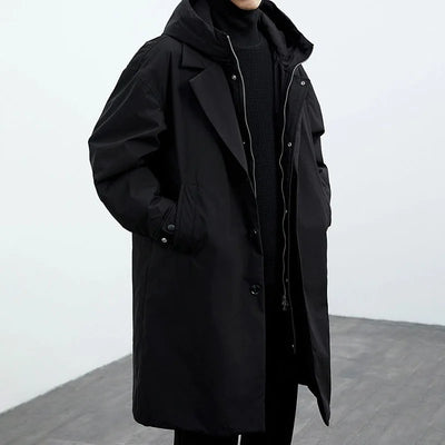 Trenchcoat mit Kapuze für Männer in Übergröße