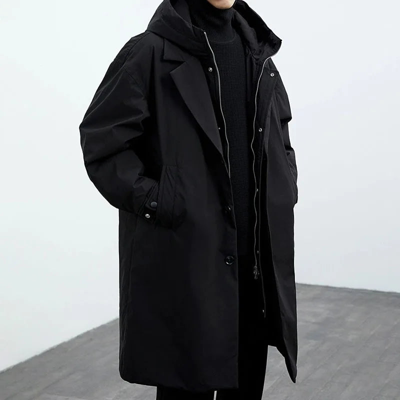 Trenchcoat mit Kapuze und Knopfleiste für Männer