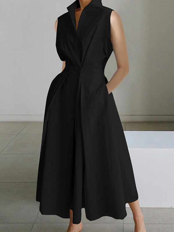 Eleanor™ – Damen Baumwollkleid mit Elegantem Hemdkragen & Stil