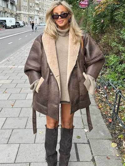 Jolie - Winter Pelz Lederjacke