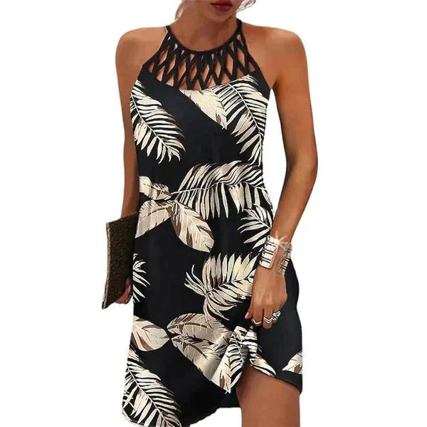 Strandkleid mit Ethnomuster | Neckholder | Luftiger Schnitt