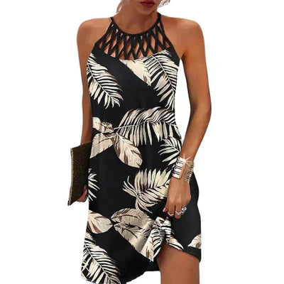 Strandkleid mit Ethnomuster | Neckholder | Luftiger Schnitt