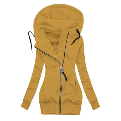 Damen-Kapuzenjacke | Asymmetrischer Reißverschluss | Figurbetonte Passform