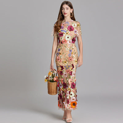 Chinny - Bohemian Transparentes Besticktes Kleid