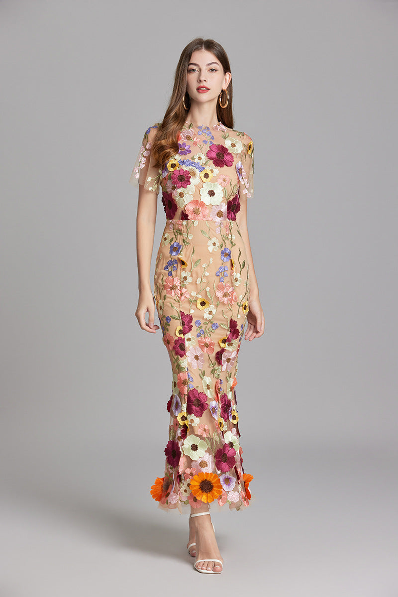 Chinny - Bohemian Transparentes Besticktes Kleid