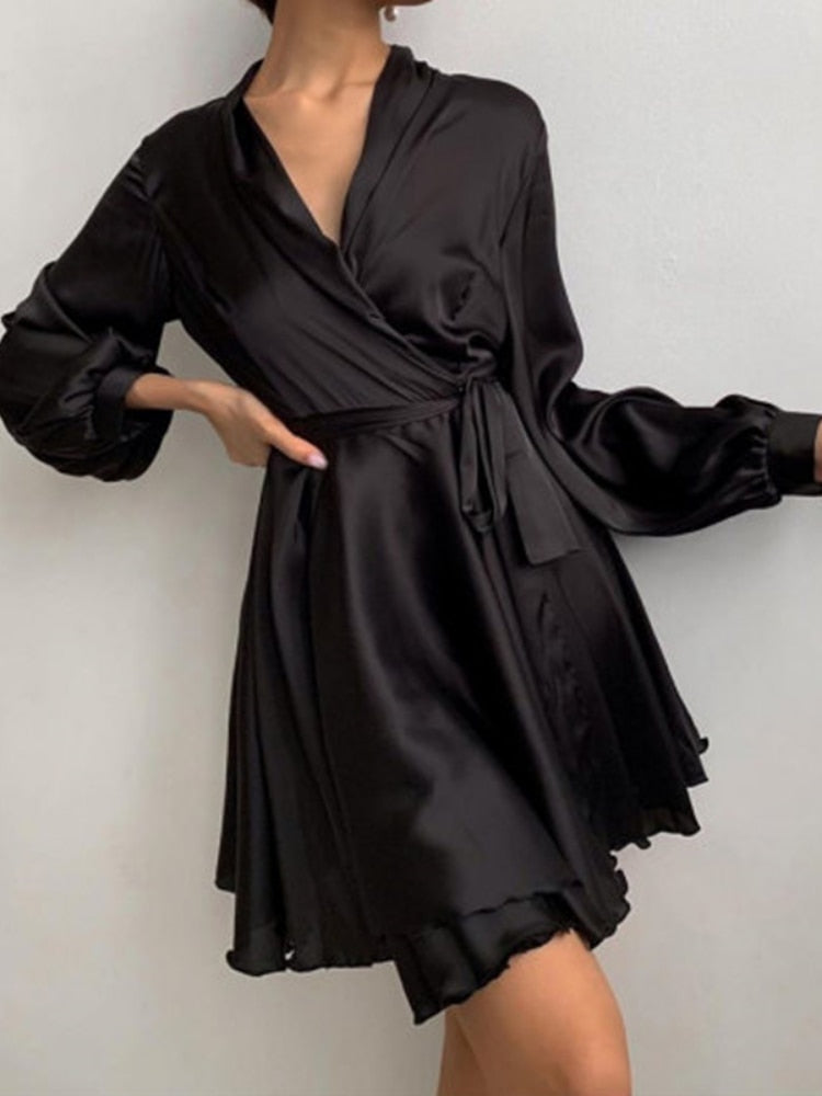 Bianca - Satin Elegantes Damenkleid Schicker Anlass