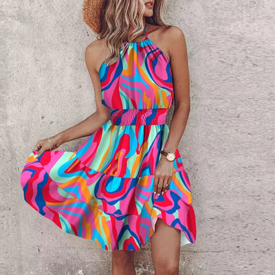 Tanya - Schickes Sommer Boho Neckholder Maxikleid