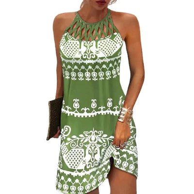 Strandkleid mit Ethnomuster | Neckholder | Luftiger Schnitt