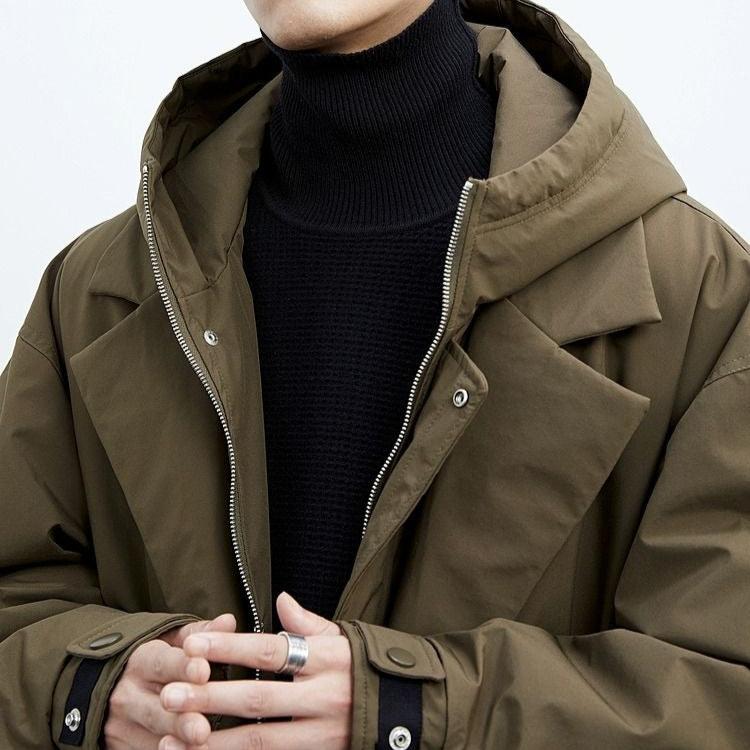 Trenchcoat mit Kapuze und Knopfleiste für Männer