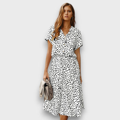 Solvinea – Geknöpftes Midikleid mit Vintage-Print