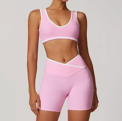Damen 2-teiliges Yoga- & Pilates-Set – Nahtloses Trainingsoutfit mit Leggings & Oberteil