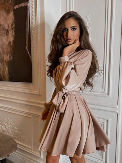 Bianca - Satin Elegantes Damenkleid Schicker Anlass