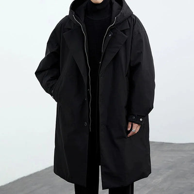 Trenchcoat mit Kapuze und Knopfleiste für Männer