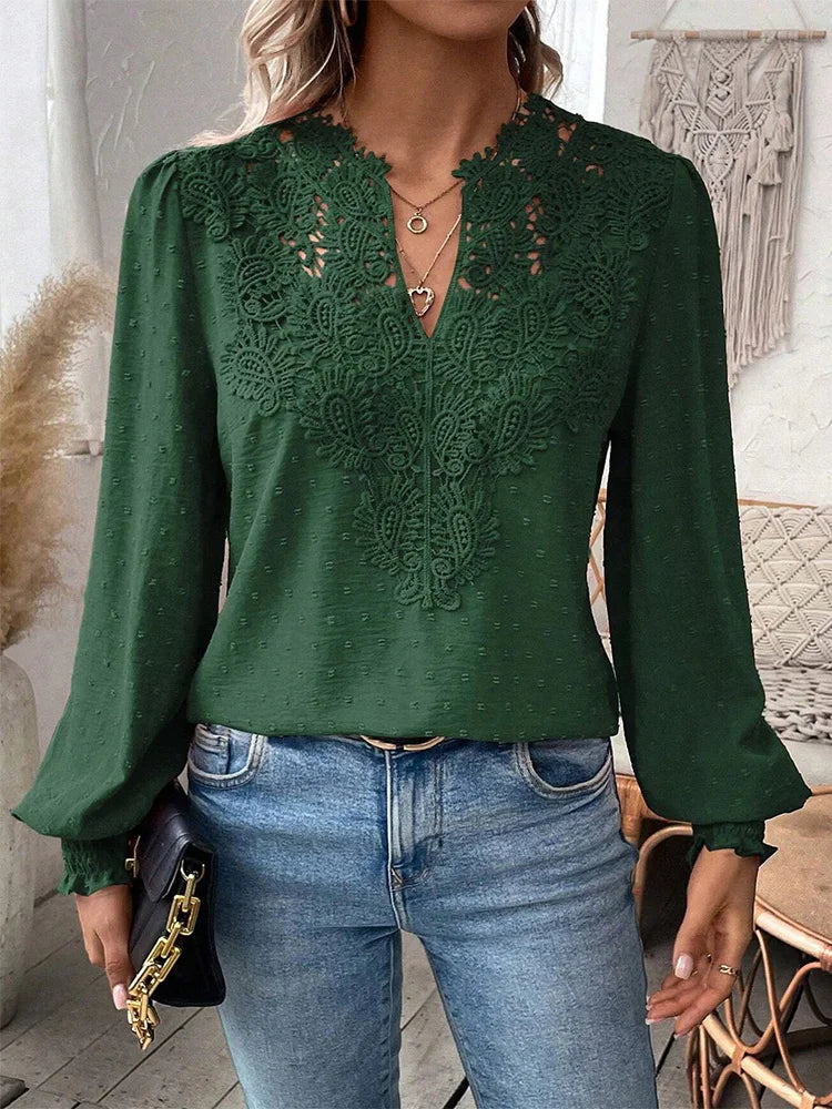 V-Ausschnitt Bluse für Damen – Azelina