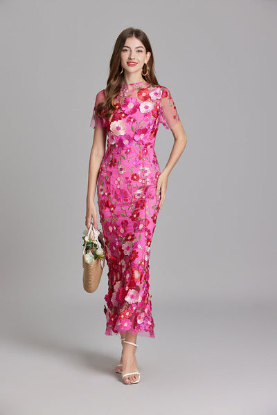 Chinny - Bohemian Transparentes Besticktes Kleid