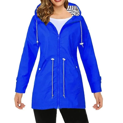 Stilvolles Damen-Regenjacke mit Reißverschluss und Kapuze für jeden Anlass