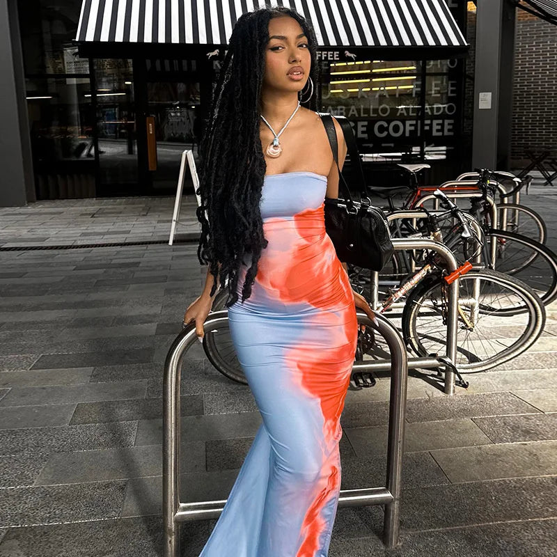 Sommara™ – Elegantes schulterfreies Maxi Kleid