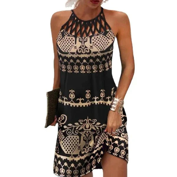 Strandkleid mit Ethnomuster | Neckholder | Luftiger Schnitt