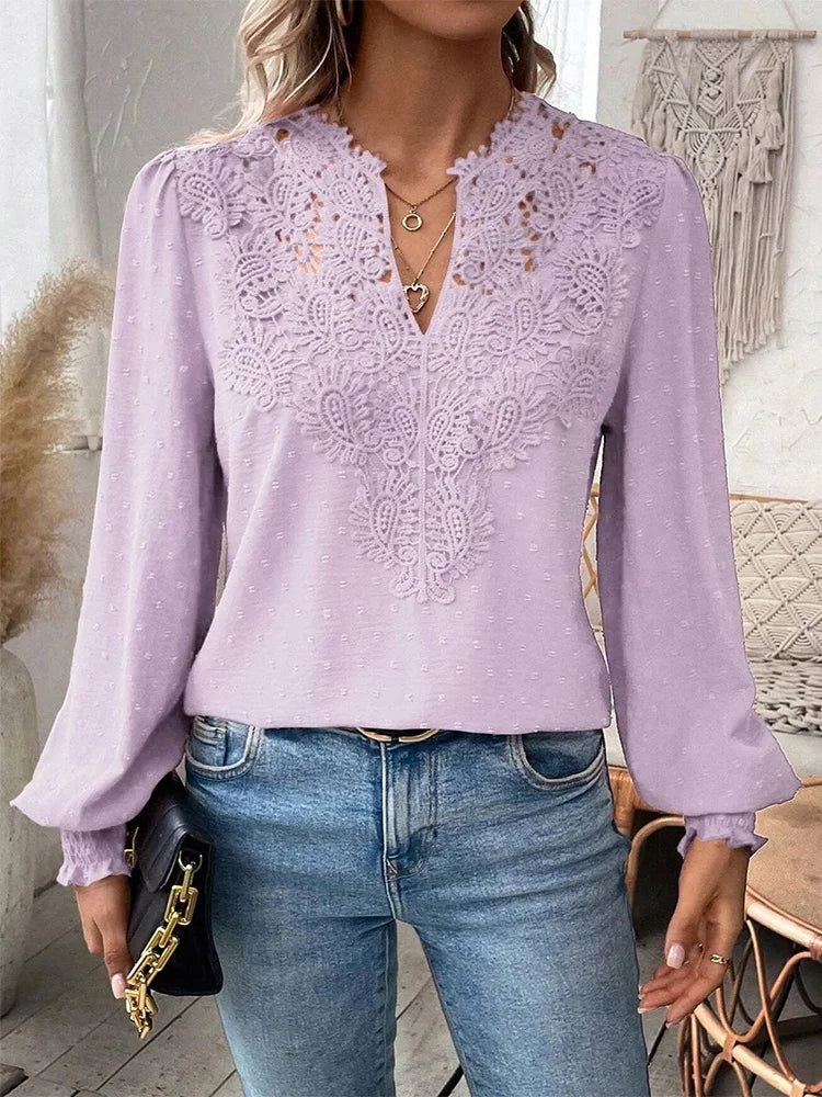 V-Ausschnitt Bluse für Damen – Azelina
