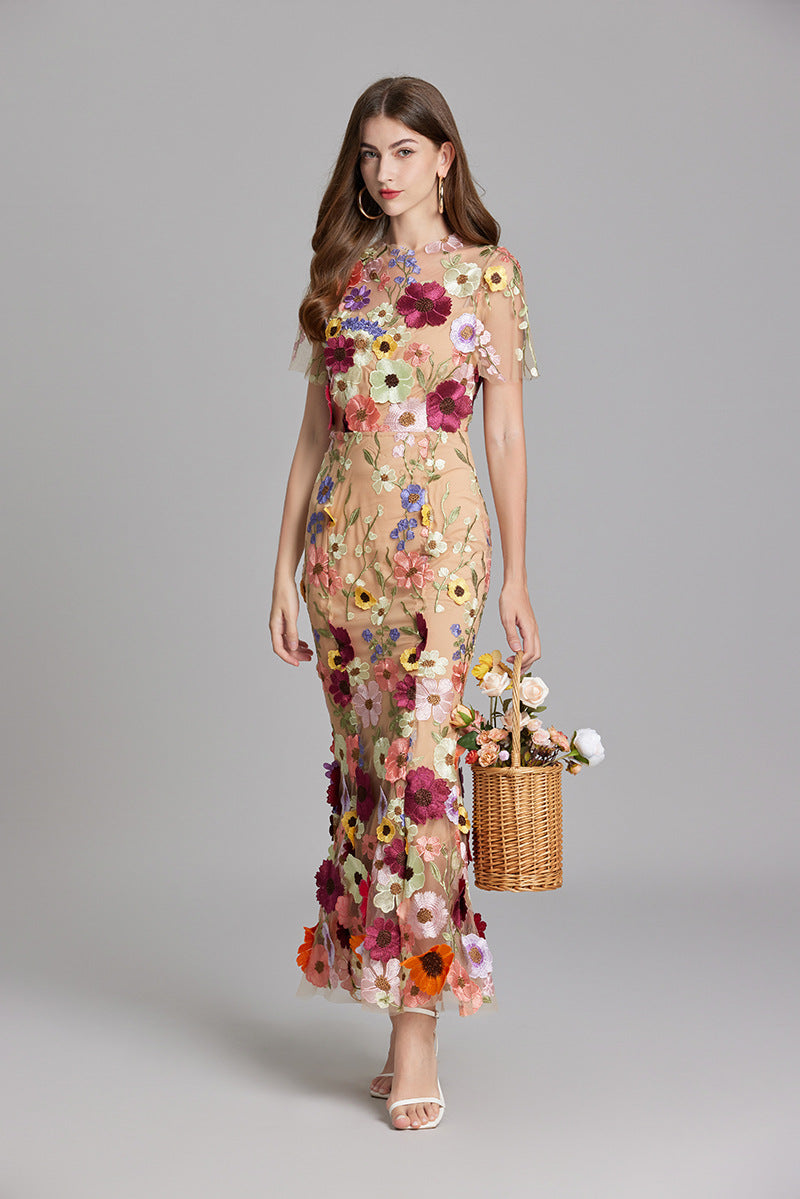Chinny - Bohemian Transparentes Besticktes Kleid