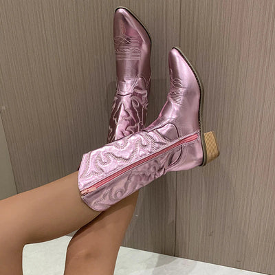 Cowboystiefel Mit Reißverschluss Für Damen | Wadenlang