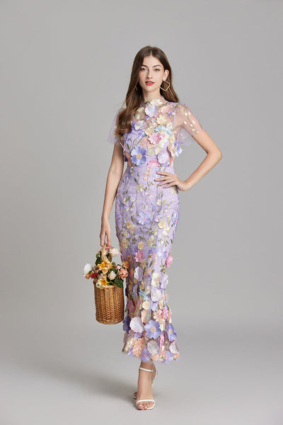 Chinny - Bohemian Transparentes Besticktes Kleid