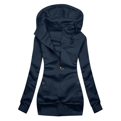 Damen-Kapuzenjacke | Asymmetrischer Reißverschluss | Figurbetonte Passform