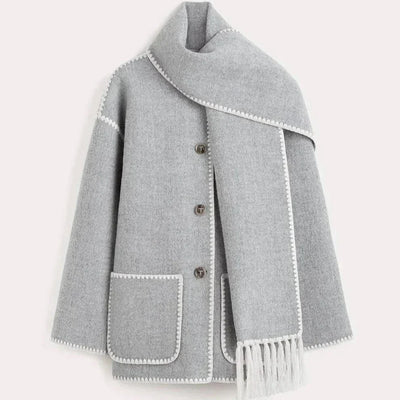 Liriane | Eleganter Mantel mit Schal
