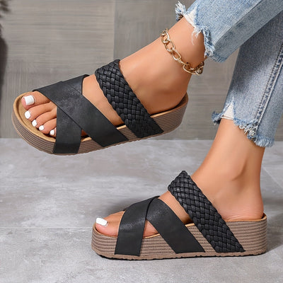Braidella™ – Elegante Plateau Sandalen mit Geflochtenen Riemen für Damen
