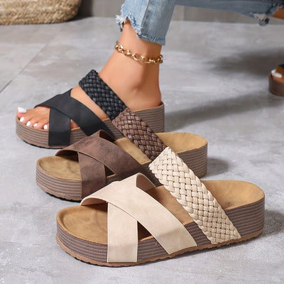 Braidella™ – Elegante Plateau Sandalen mit Geflochtenen Riemen für Damen