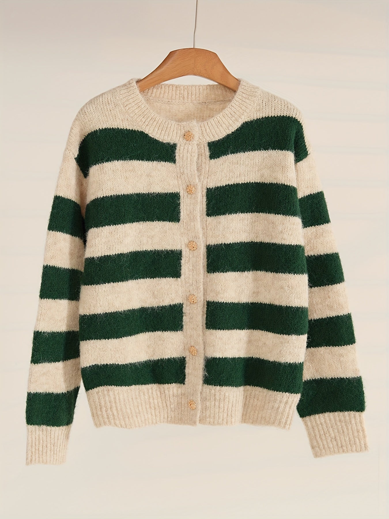 StripeVibe™ – Moderner Damen Strick Cardigan Kurz