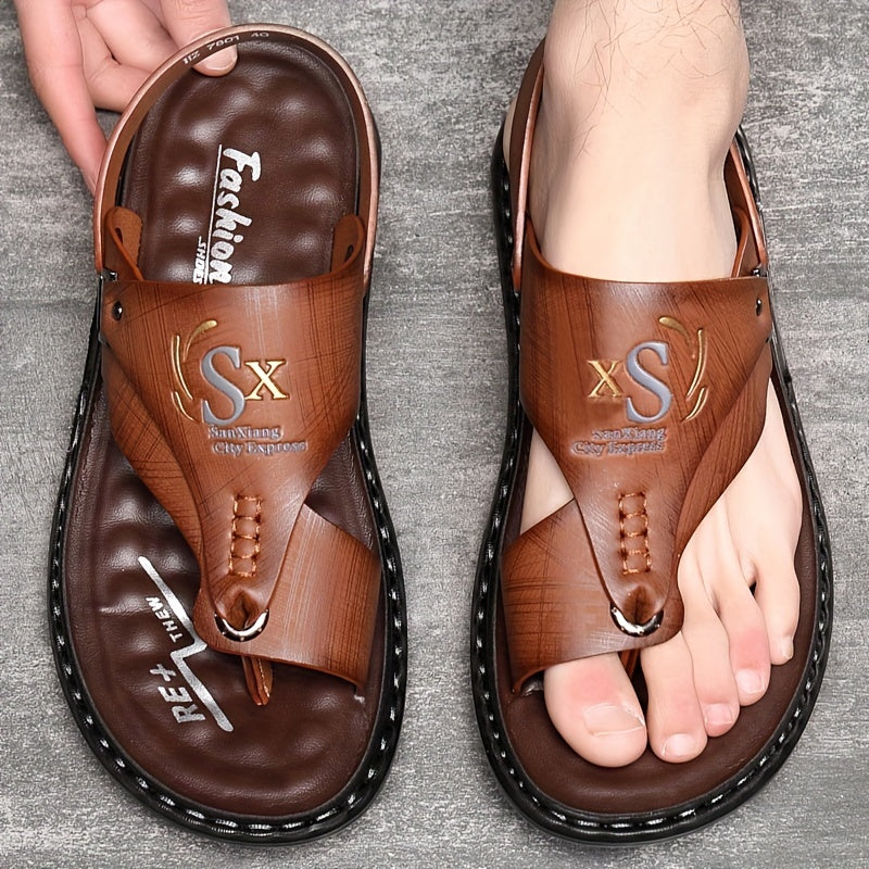SummerEase™ – Komfortable Herren Leder Flip-Flops